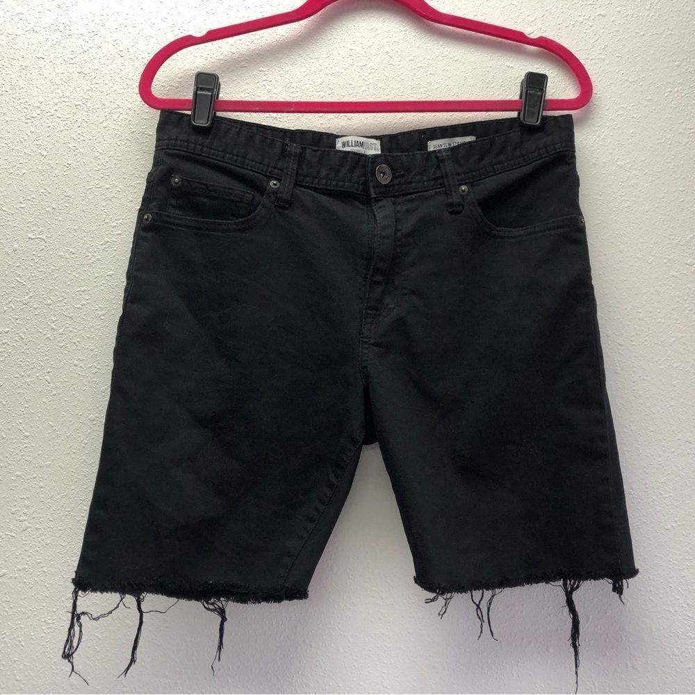 William Rast Dean Slim Straight Size 32 Black Cutoff Shorts (1023)